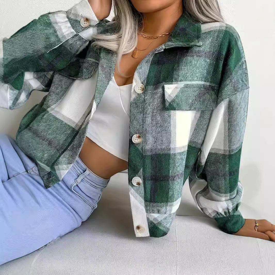 Damen karierte Hemdjacke EB