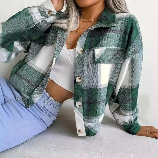 Damen karierte Hemdjacke EB