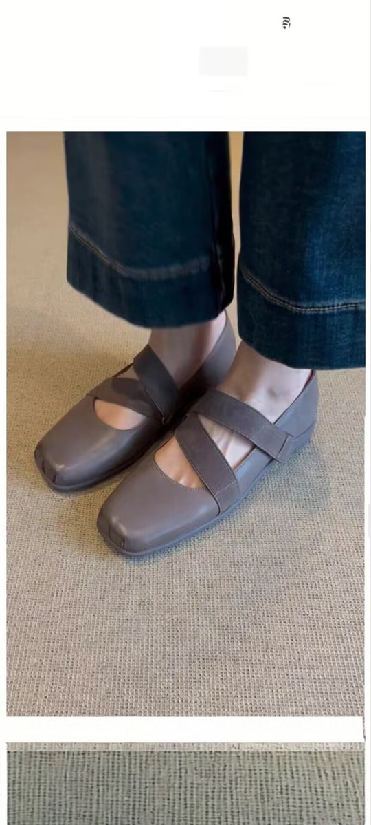 Damen Ballerinas mit elastischen Riemen und weichem Innenfutter EB