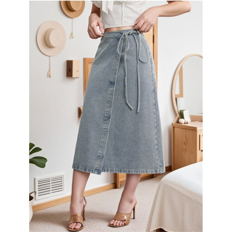 Damen Maxirock mit zeitlosem Wickeldesign und Gürteldetail EB