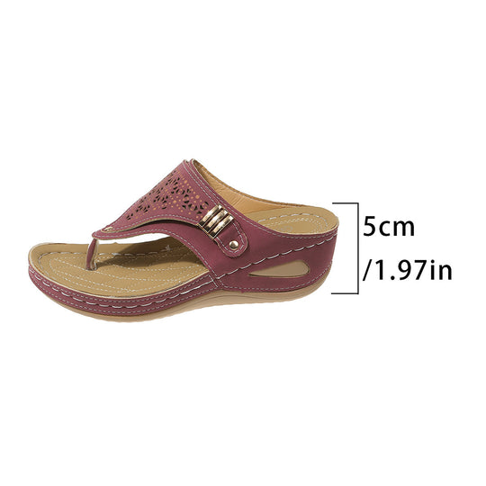 Damen Zehentrenner-Sandalen mit luftiger Schnürung und modischem Dekor EB
