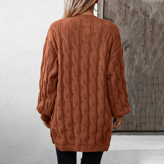 Damen Strickjacke mit einem stilvollen Flechtmuster EB