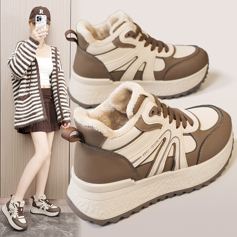 Damen High-Top Sneakers mit warmem Fleece Innenfutter und rutschfester Sohle EB