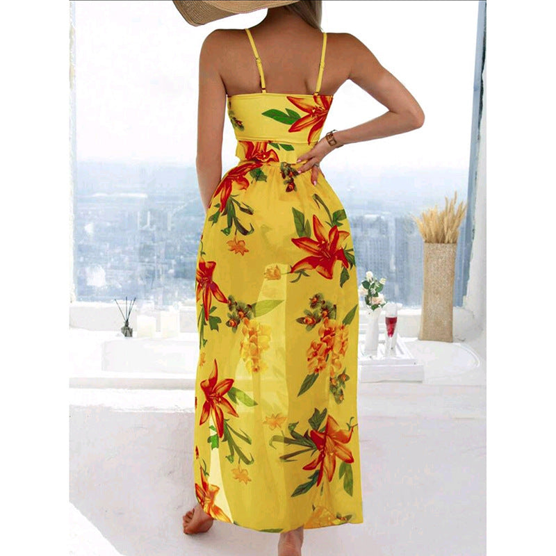 Damen Bikini-Set mit floralem Oberteil und lässigem Maxi-Rock EB