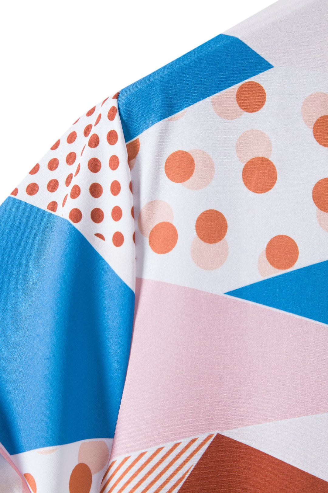 Damen Kurzarmhemd mit kreativem geometrischem Muster und lockerer Passform EB
