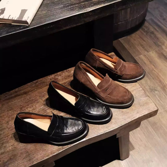 Damen Mokassins mit eleganter Lederverarbeitung und rutschfester Sohle EB