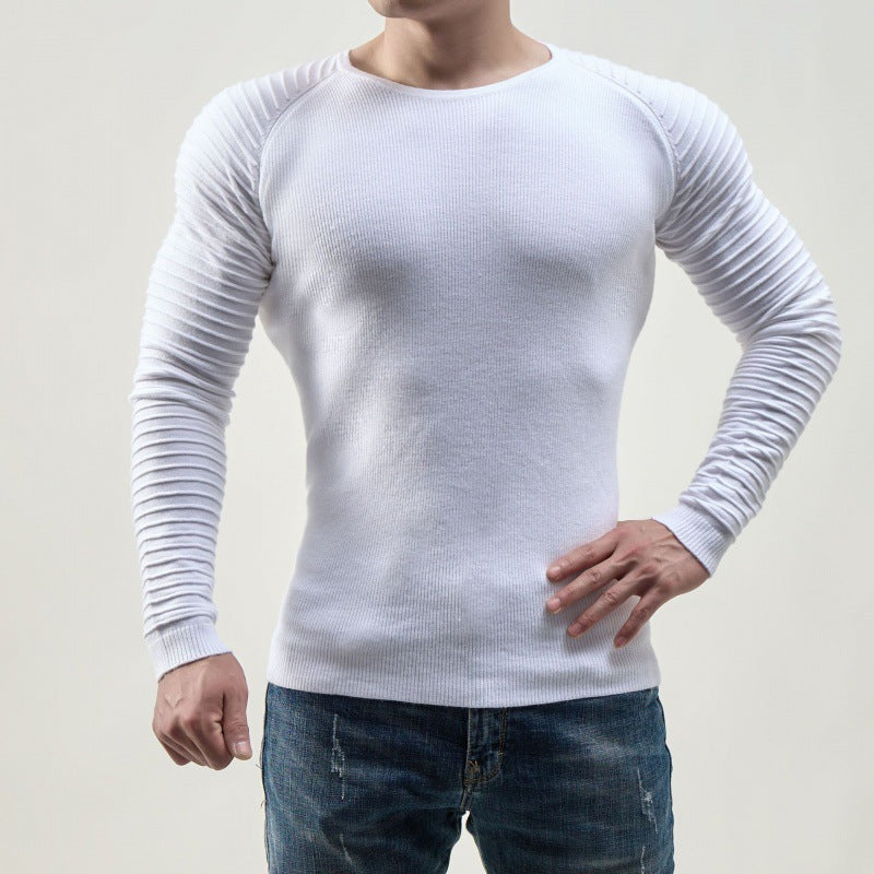 Herren Langärmliges T-Shirt mit modernen Rippstrukturen und körperbetonter Passform EB