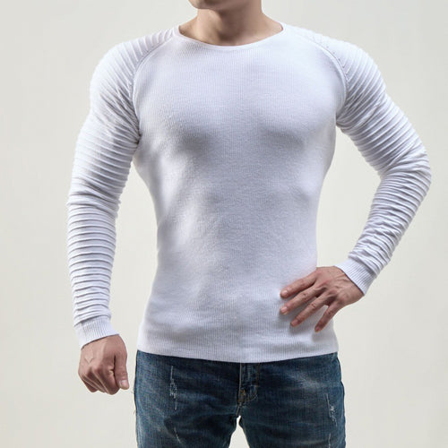 Herren Langärmliges T-Shirt mit modernen Rippstrukturen und körperbetonter Passform EB