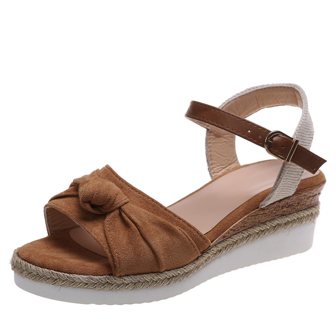 Damen Wedge-Sandalen mit modischem Knoten-Detail EB