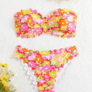 Damen Bikini-Set mit floralem Muster EB