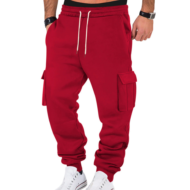 Herren nan Cargo-Jogginghose mit Kordelzug, seitlichen Taschen und elastischen Bündchen EB