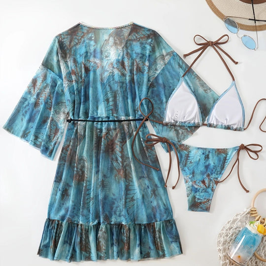 Damen Strandkleid und Bikini-Set EB