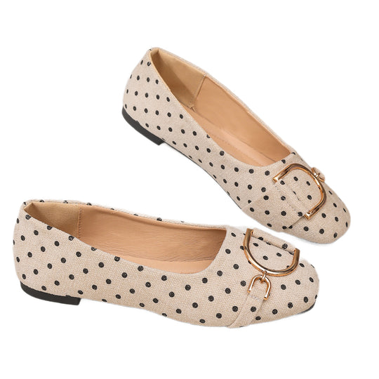 Damen Ballerinas mit Glitzerakzenten und modischem Punktedesign EB