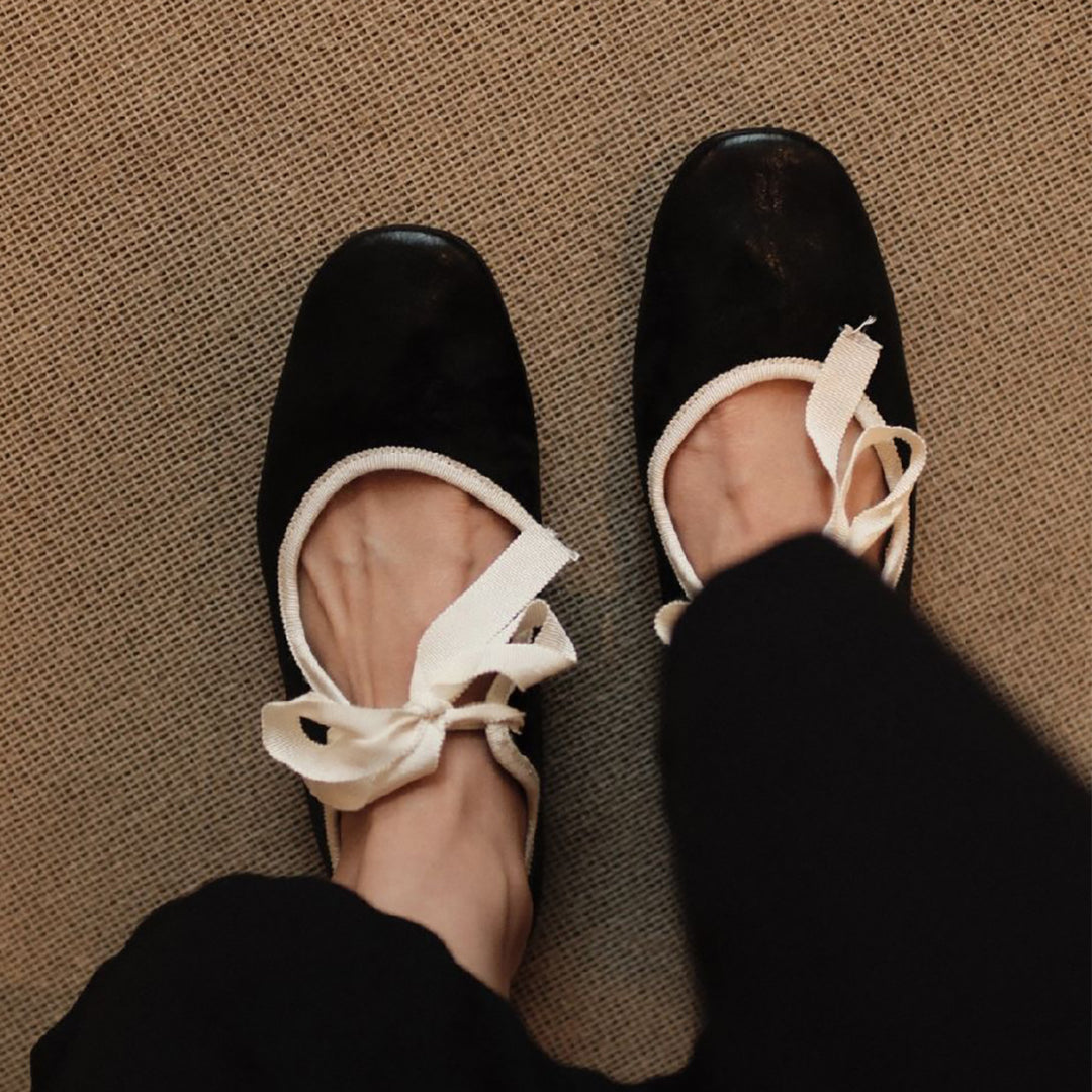 Damen elegante Ballerinas mit dekorativem Schleifenakzent EB