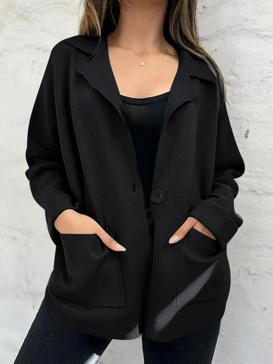 Damen Oversized Blazer mit Patch-Taschen und modischem Schnitt EB
