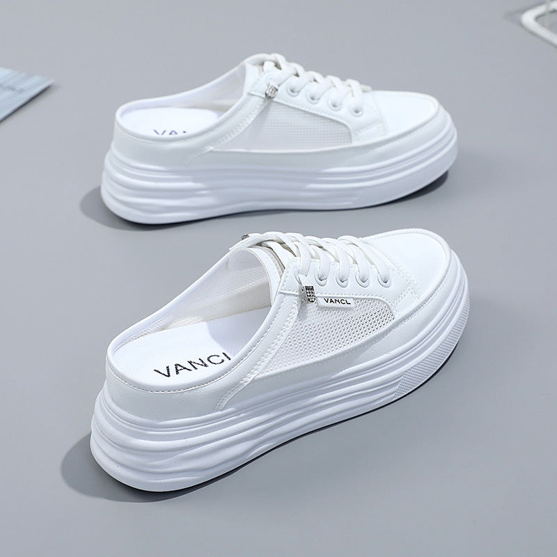 Damen Plattform Sneakers mit atmungsaktiver Mesh-Oberfläche und elegantem Design EB