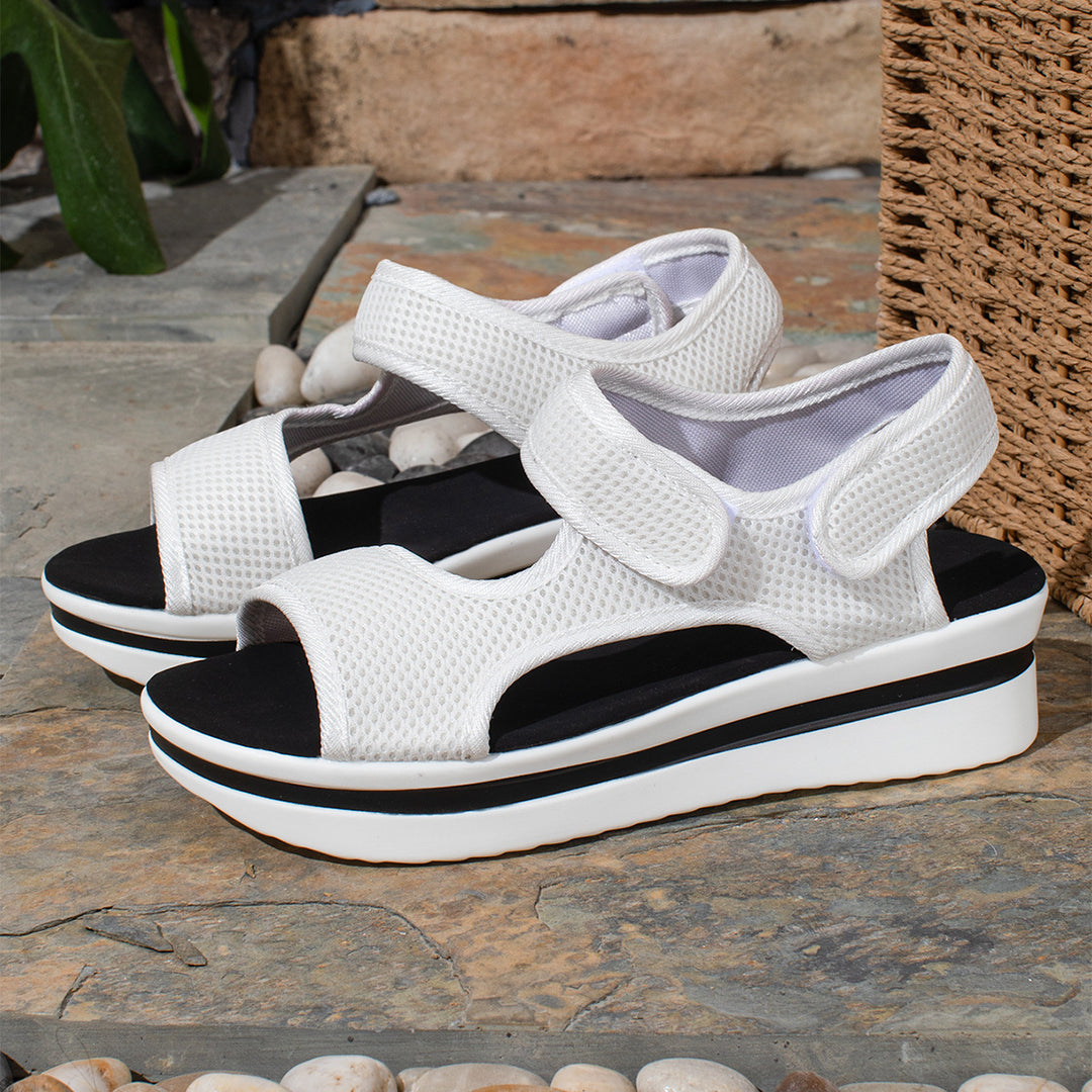 Damen Atmungsaktive Riemchen-Sandalen mit verstellbarem Klettverschluss EB