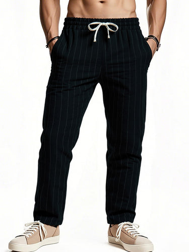 Herren komfortable Freizeithose mit gestreiftem Design EB