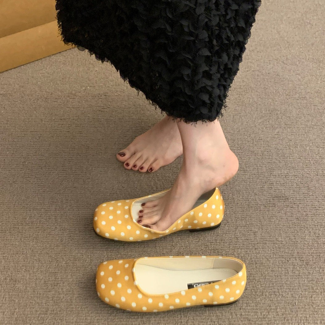 Damen Bequeme Ballerinas mit modischem Punktemuster EB
