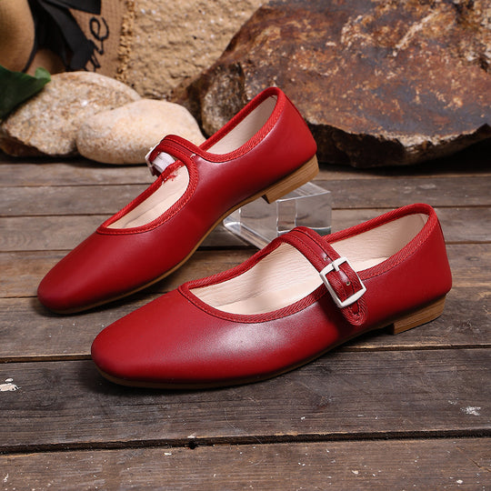 Damen Ballerinas mit praktischem Schnallenverschluss und bequemer Sohle EB