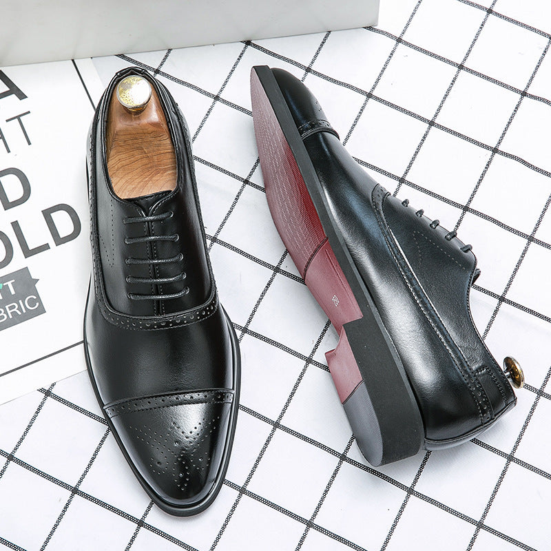Damen Elegante Schnürschuhe aus hochwertigem Leder mit klassischen Perforationen EB