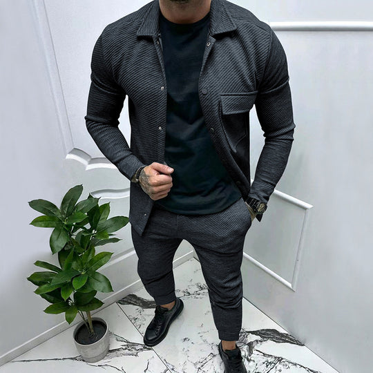 Herren Freizeitanzug mit strukturiertem Design und stilvollen Details EB