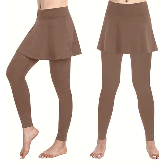 Damen Leggings mit rockähnlicher Einlage und hohem Bund EB