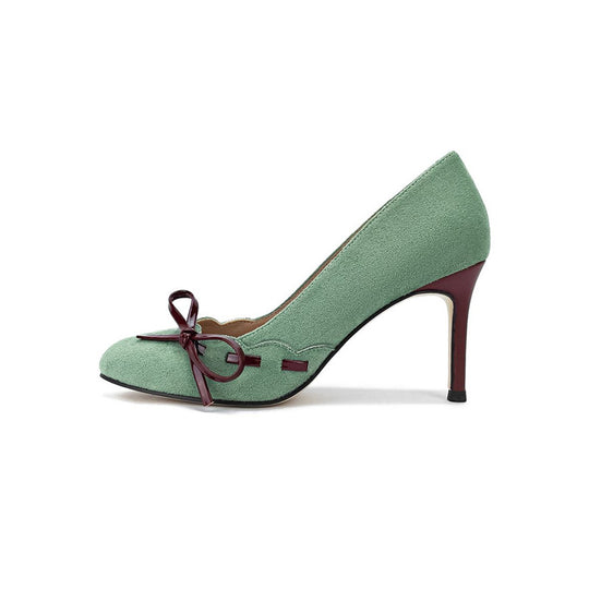Damen elegante Pumps mit stilvollen Schleifenakzenten EB