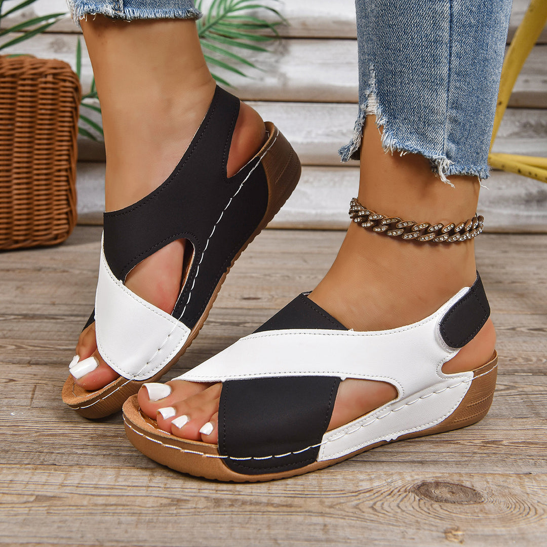 Damen Bequeme Sandalen mit atmungsaktiven Einsätzen und rutschfester Sohle EB