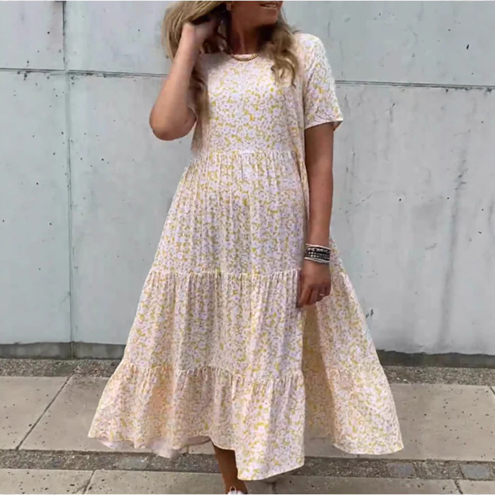 Damen Maxikleid mit floralen Mustern Heidi-Mode