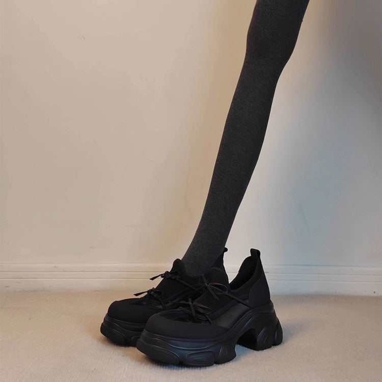 Damen modische Sneaker mit voluminösem Sohlenprofil und atmungsaktiver Oberfläche EB