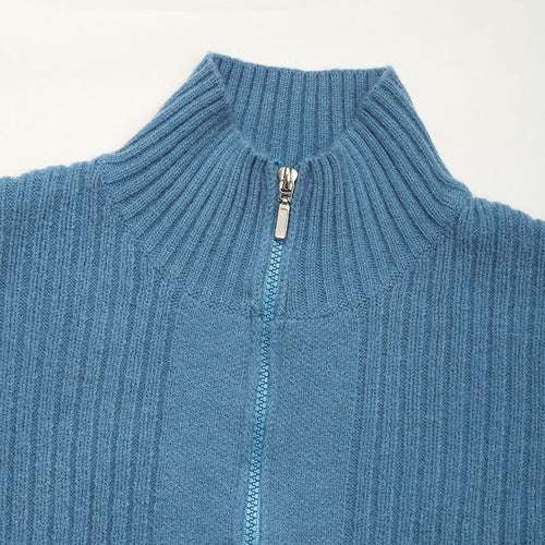 Damen Strickjacke mit hohem Kragen und Reißverschluss EB