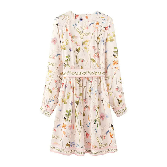 Damen Kimono-Robe mit floralem Muster und Taillengürtel EB