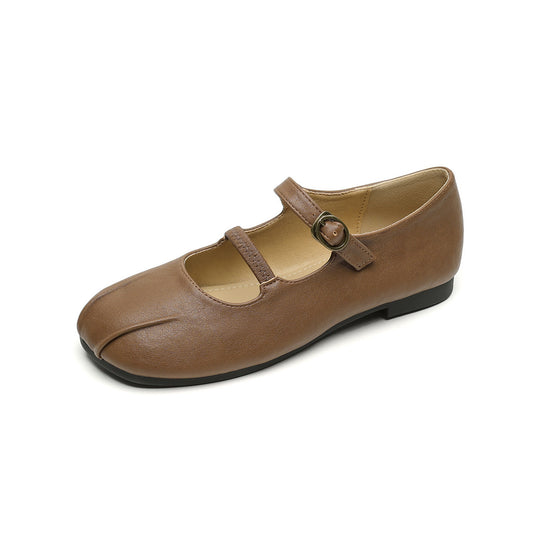 Damen Ballerinas mit eleganter Schnalle und hochwertigem Leder EB
