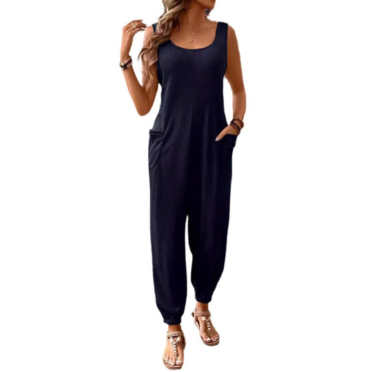 Damen Overall mit Taschen und weitem Bein EB