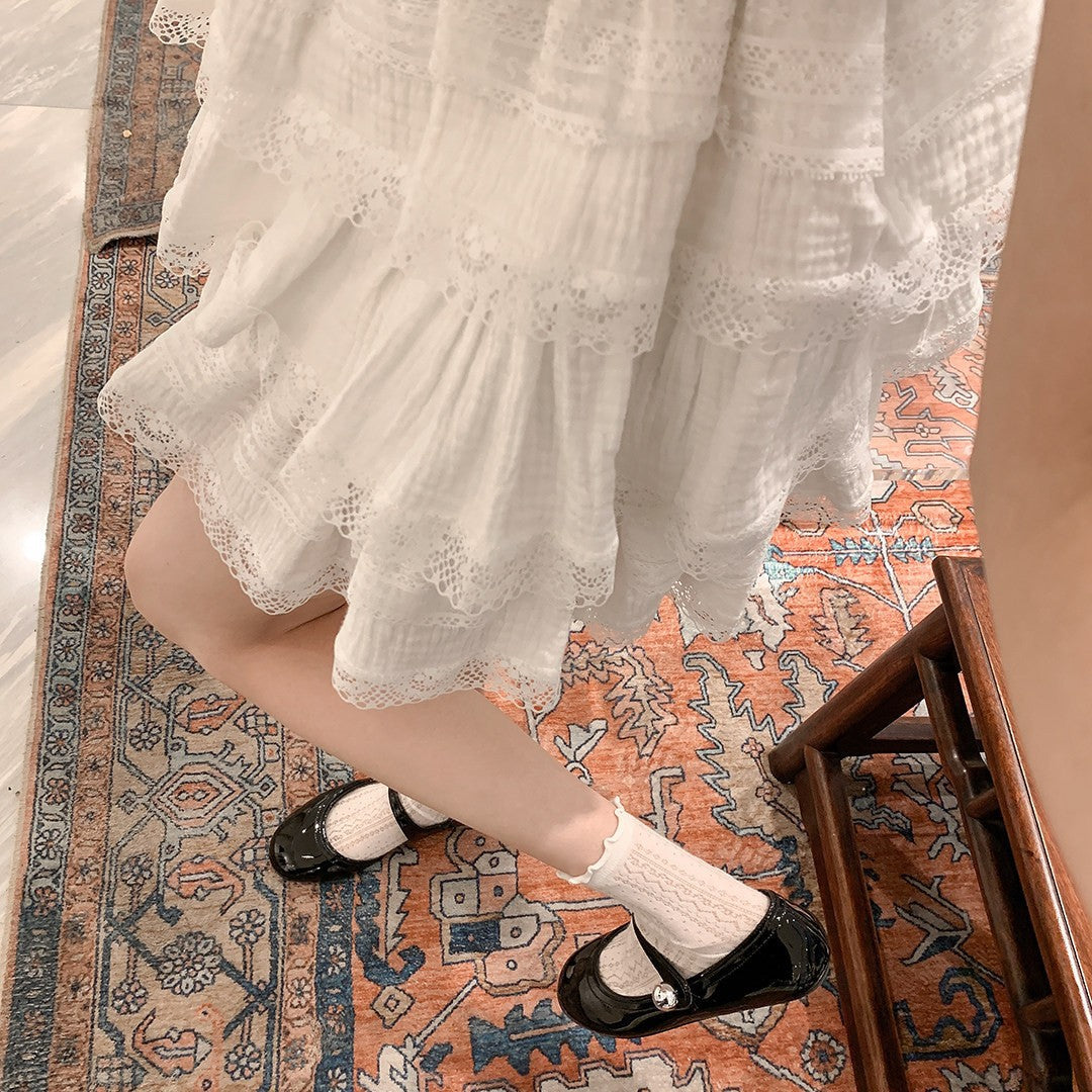 Damen Ballerinas mit modischem Riemchen und glänzender Oberfläche EB