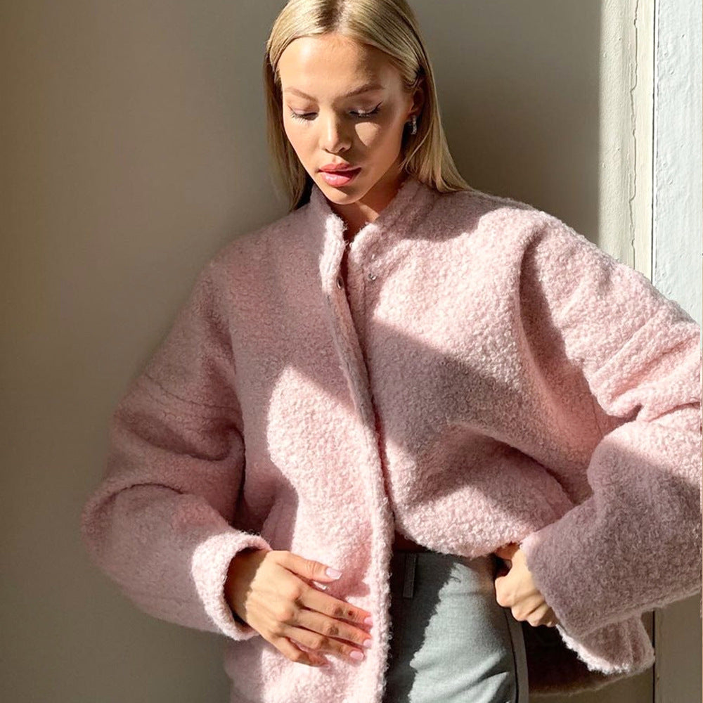 Damen Kuschelige Fleecejacke mit Taschen und elastischem Saum EB