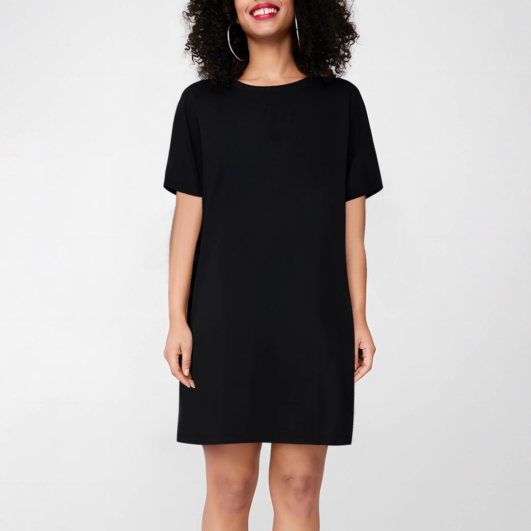 Damen T-Shirt-Kleid im lässigen Schnitt mit Rundhalsausschnitt EB