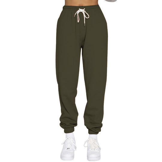 Damen nan High‑Waist Relax-Jogginghose mit elastischem Komfortbund, Kordelzug und gerippten Knöchelbündchen EB