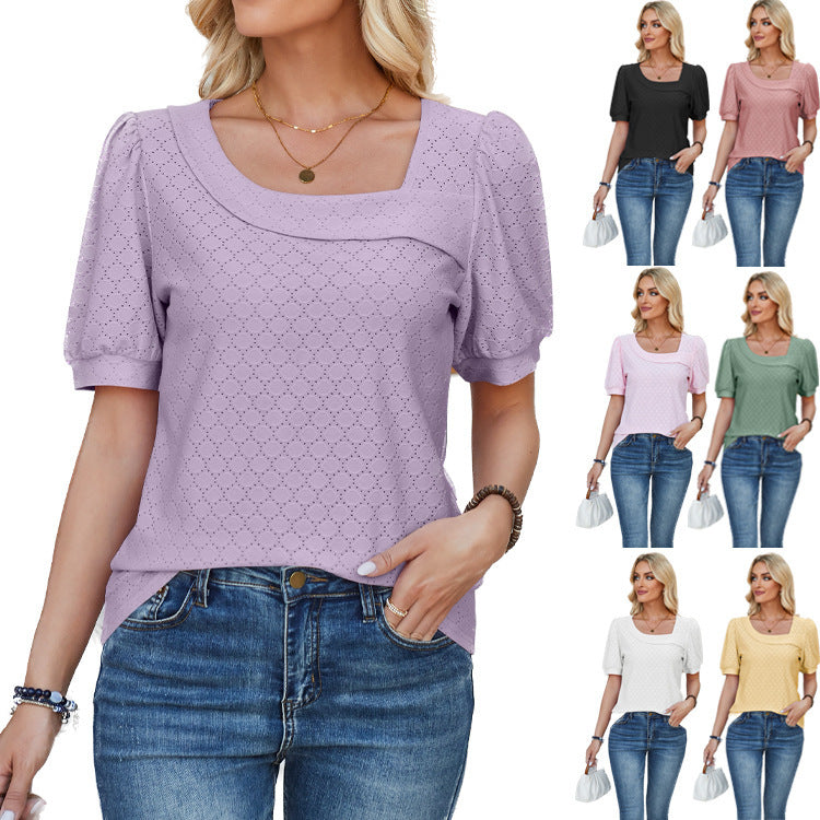 Damen Eleganter Blusen mit Puffärmeln EB