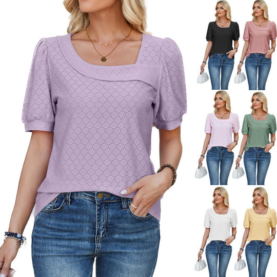 Damen Eleganter Blusen mit Puffärmeln EB