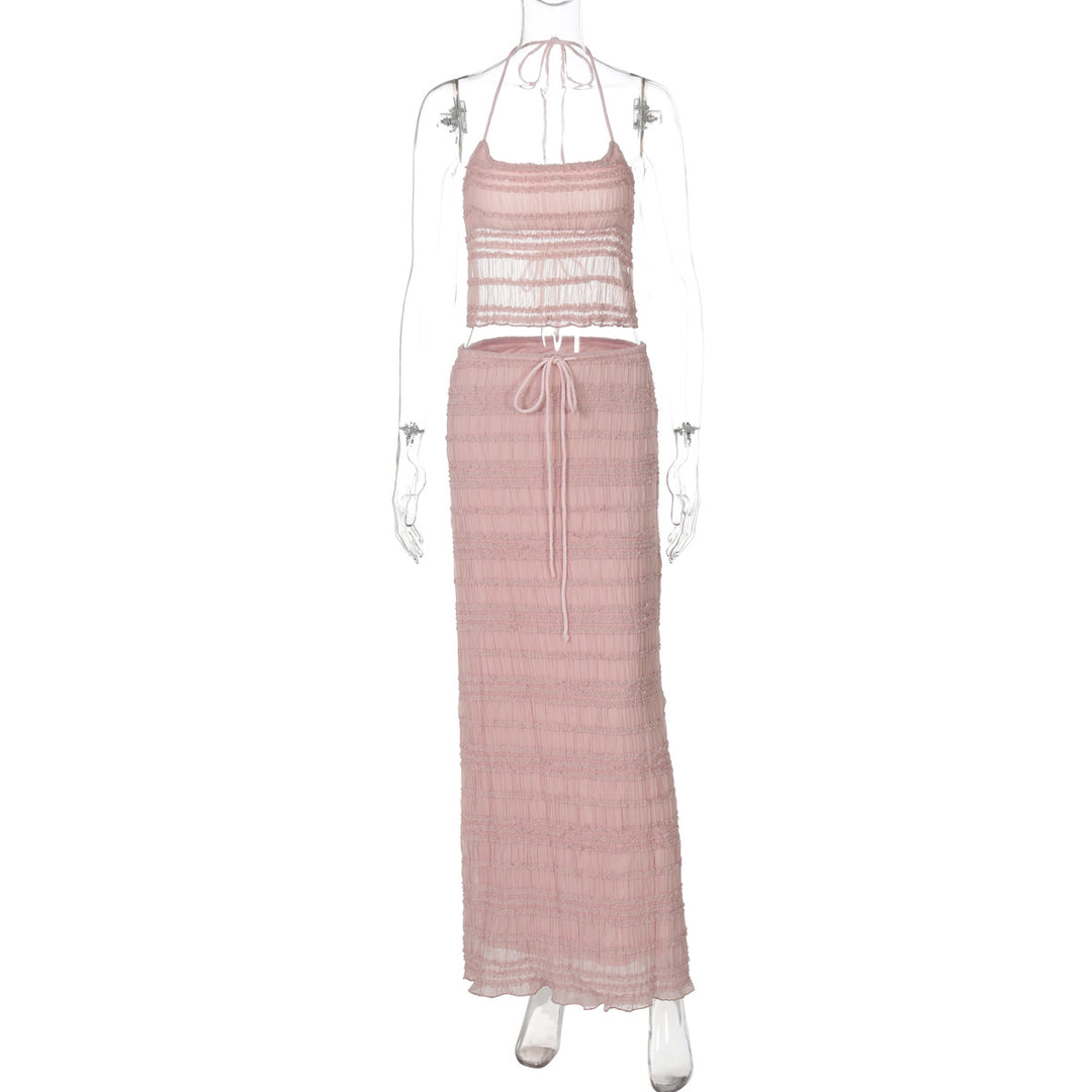 Damen Maxikleid mit schulterfreiem Design und Raffungen EB