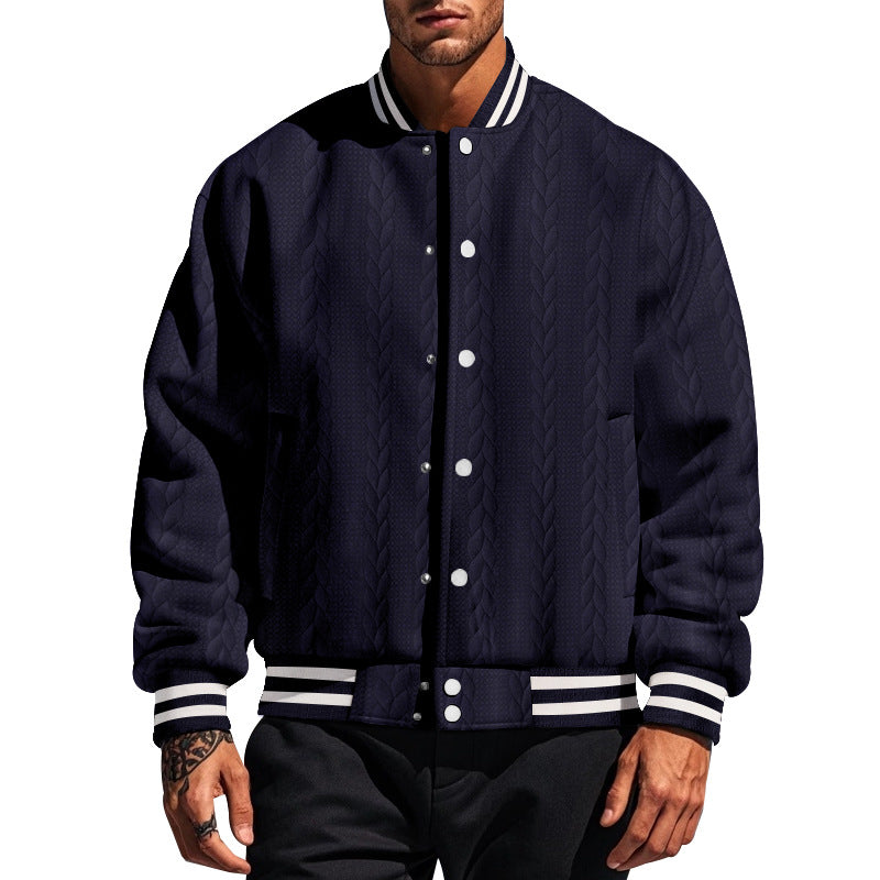 Herren lässige Bomberjacke mit strukturiertem Design EB