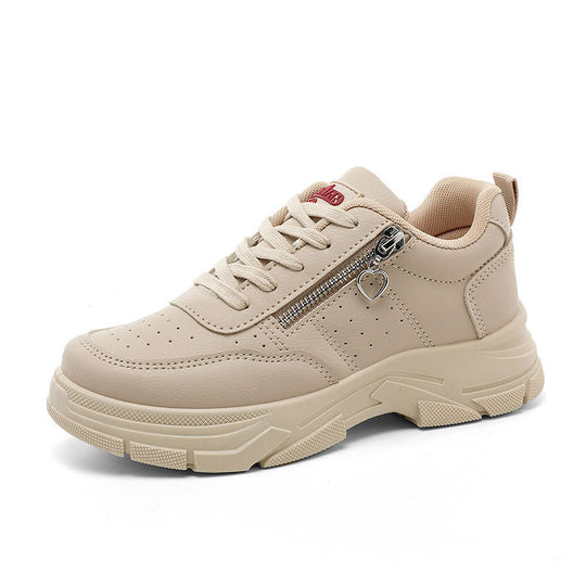Damen Sportliche Chunky Sneakers mit Reißverschluss und rutschfester Sohle EB