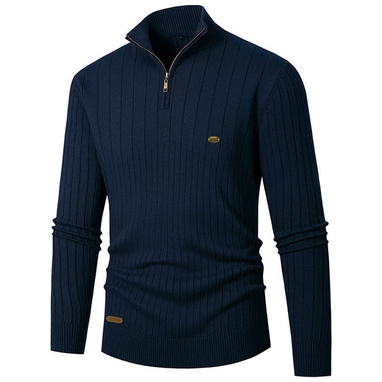 Herren Pullover mit Stehkragen und Feinstrick EB