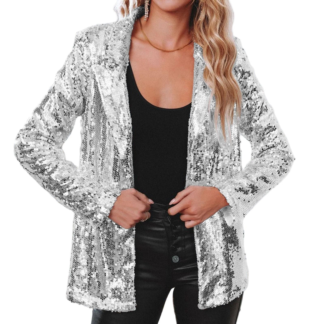 Damen Glitzerblazer mit schimmernden Pailletten und elegantem Schnitt EB