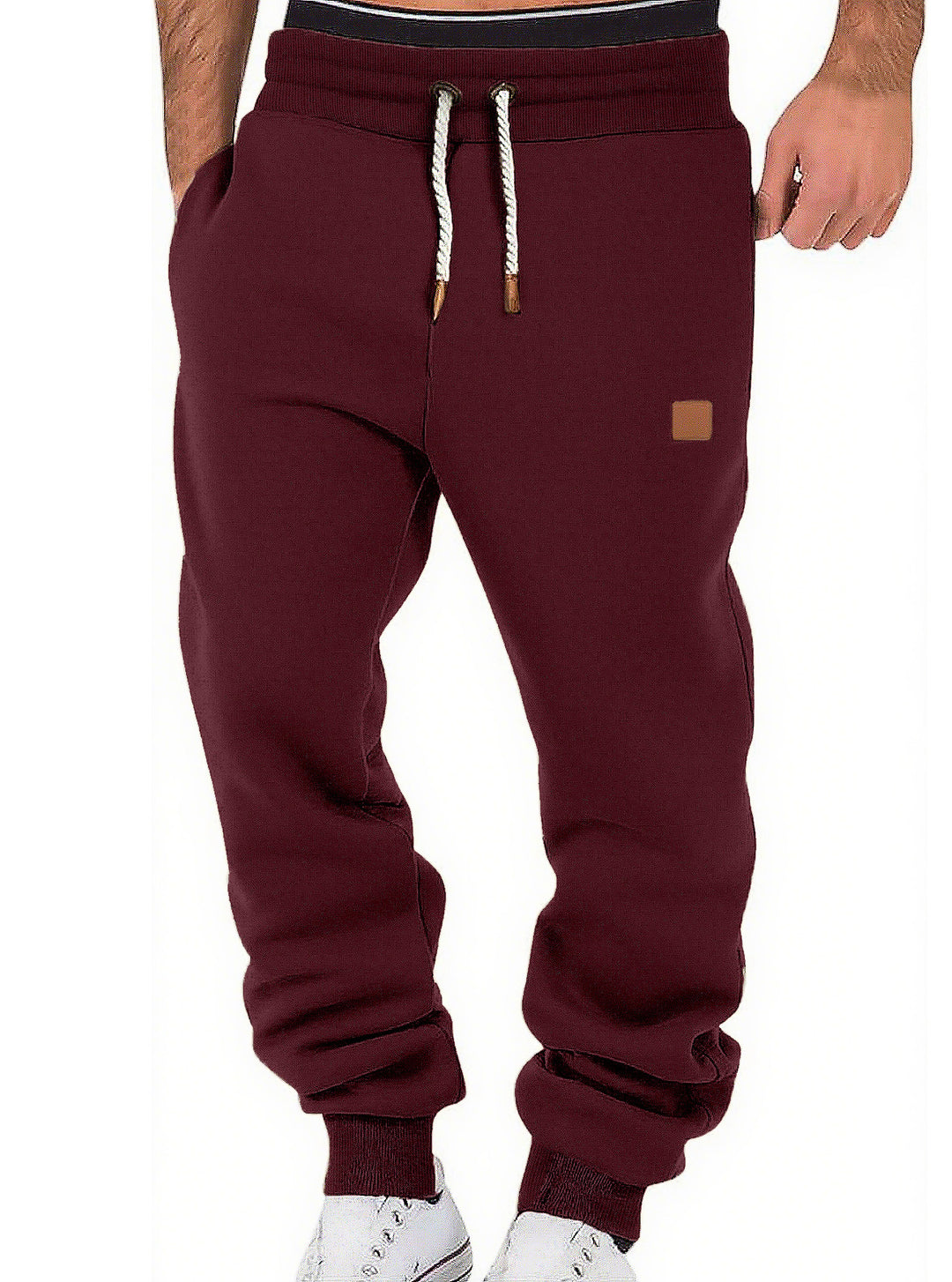 Herren nan komfortable Jogginghose aus hochwertiger Baumwollmischung mit elastischem Bund Kordelzug und Bündchen EB
