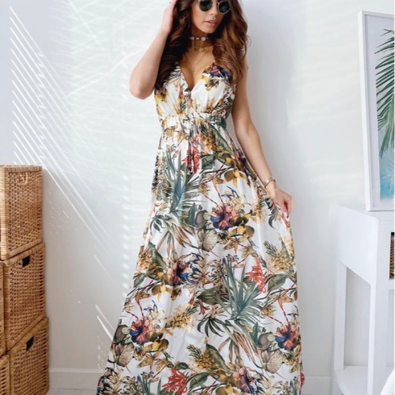 Elegantes Tropical Maxi Kleid für Damen EB