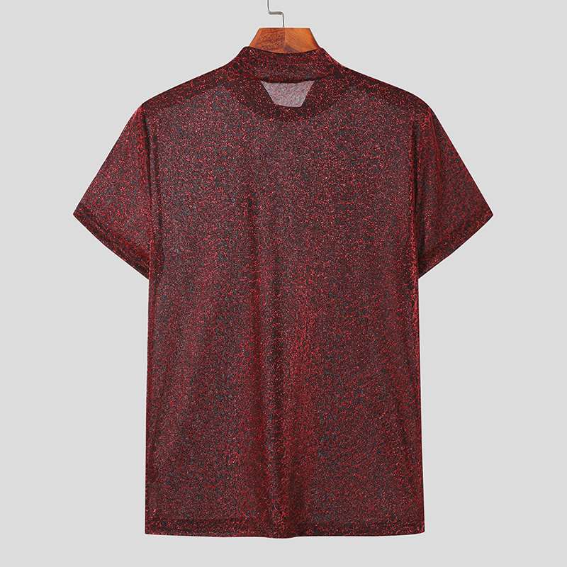 Herren Kurzarm T-Shirt mit modernem Glitzer-Design und trendiger Passform EB