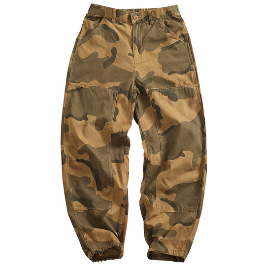 Herren Cargohose im stylischen Camouflage-Design mit elastischem Bund und praktischen Taschen EB